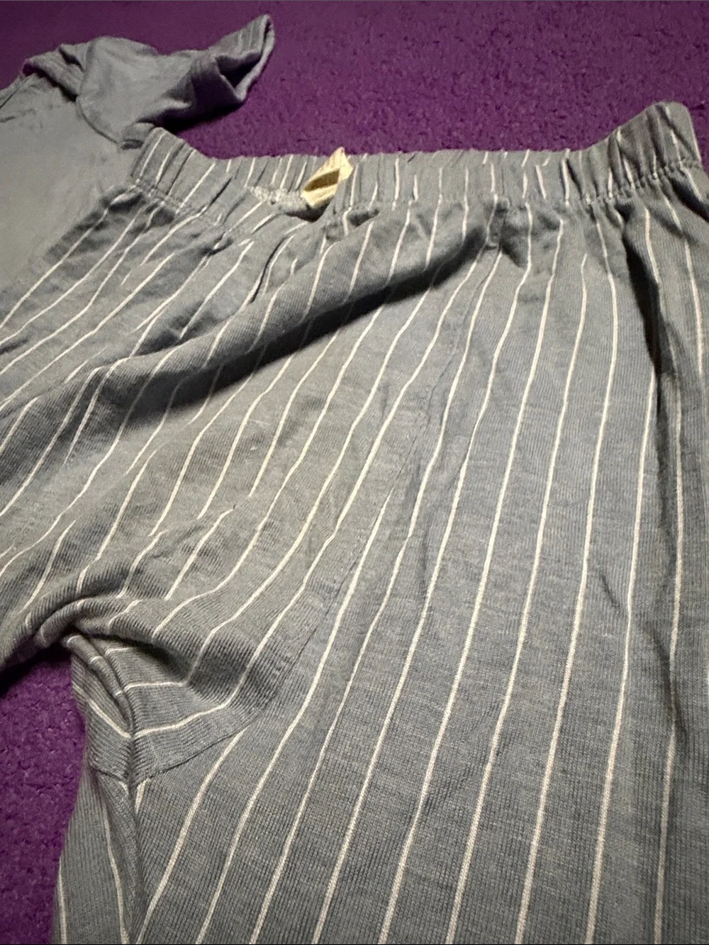kate quinn Gray Pinstripe Leggings - Soft Stretch Knit